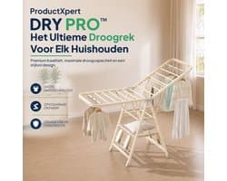 ProductXpert DryPro™ - Wasrek - Droogrek Inklapbaar - Opvouwbaar - 160 cm - Beige