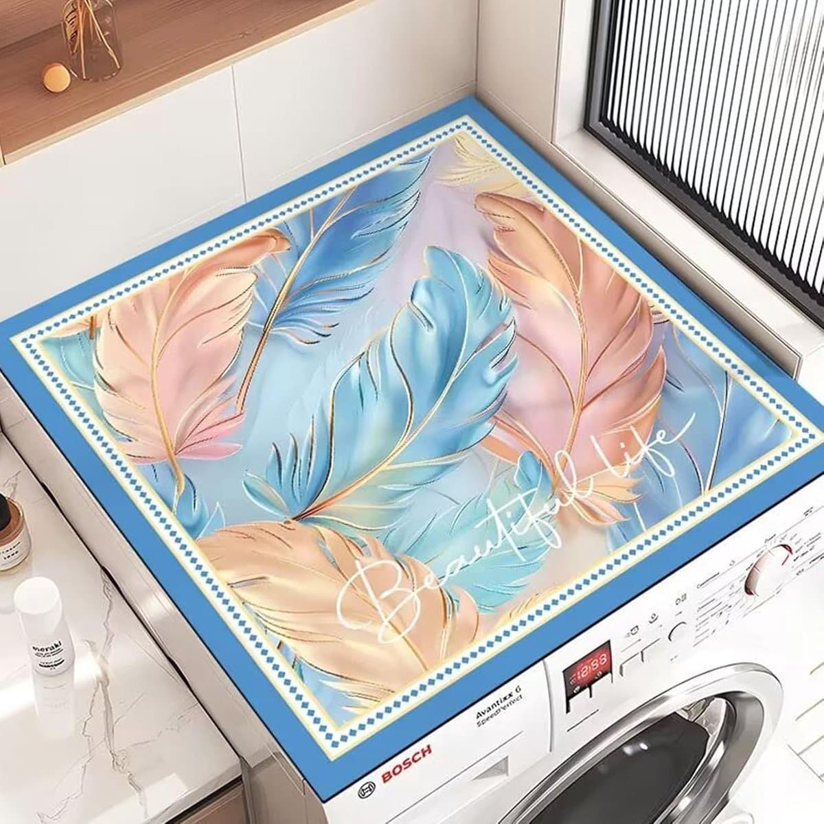 Wasmachine Top Mat - Beschermmat Apparaten - Apparaten Beschermen - Snel Drogen - 60x60 cm - Blauw — afbeelding 1