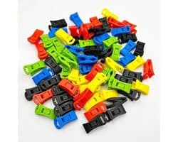 Omgoods - Set van 50 Sokkenklemmen met Opbergtas en Waslijn