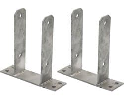 Paalanker U-vorm - Grondanker Verzinkt - Houten Constructies - Corrosiebestendig Staal - 7 cm Paaldikte - Grijs
