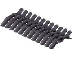 Haarspelden Kappersklips - Haarklemmen Accessoires - Haar Styling - Dubbel Scharnier - 12 Stuks - Zwart