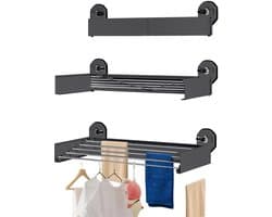 Dailygoods- Droogrek met zuignap - Inklapbaar - Wandmontage - Ruimtebesparend - Kledingrek - Duurzame constructie 50 x 25 cm - Wasrek
