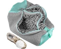 2-in-1 Schoenwaszak voor de Wasmachine, Herbruikbare Waszak voor Schoenen met Rits, Ideaal voor 360° Reiniging en Bescherming van Schoenen, Grijs