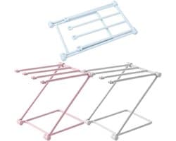3 stuks - Opbergrek - Handdoekrek - Handdoekhouder - Handdoekenrek - Opbergrek Handdoek - Droogrek Keuken - Droogrek - Afdruiprek - Badkamerrek - Handdoekstang - Handdoekrek Badkamer - opvouwbaar - 25*16 cm - blauw, grijs, roze