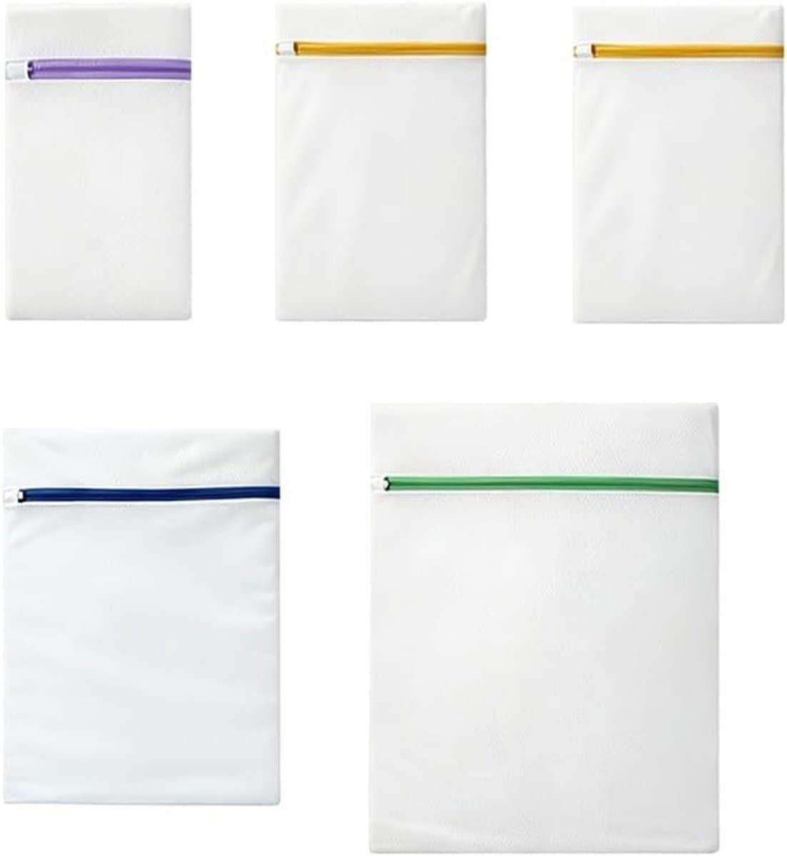 Set van 5 wasnetjes voor kleding en schoenen - Waszakken in diverse maten voor de wasmachine, ideaal voor delicate was en bescherming — afbeelding 1