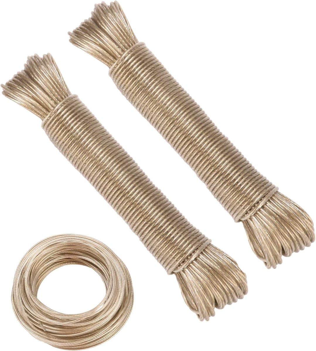 2-delige waslijn set – 40 m totaal, stalen kern, 120 kg, waterdicht,Extra sterk wastouw voor tuin – ideaal voor zware was, dekbedden en handdoeken — afbeelding 1
