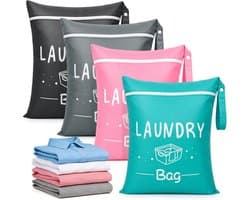 Waszakken voor vuile kleding | Holiday Essentials Waszak voor reiskleding, natte zak voor zwemmen, camping, caravan, slaapzaal (4 kleuren)