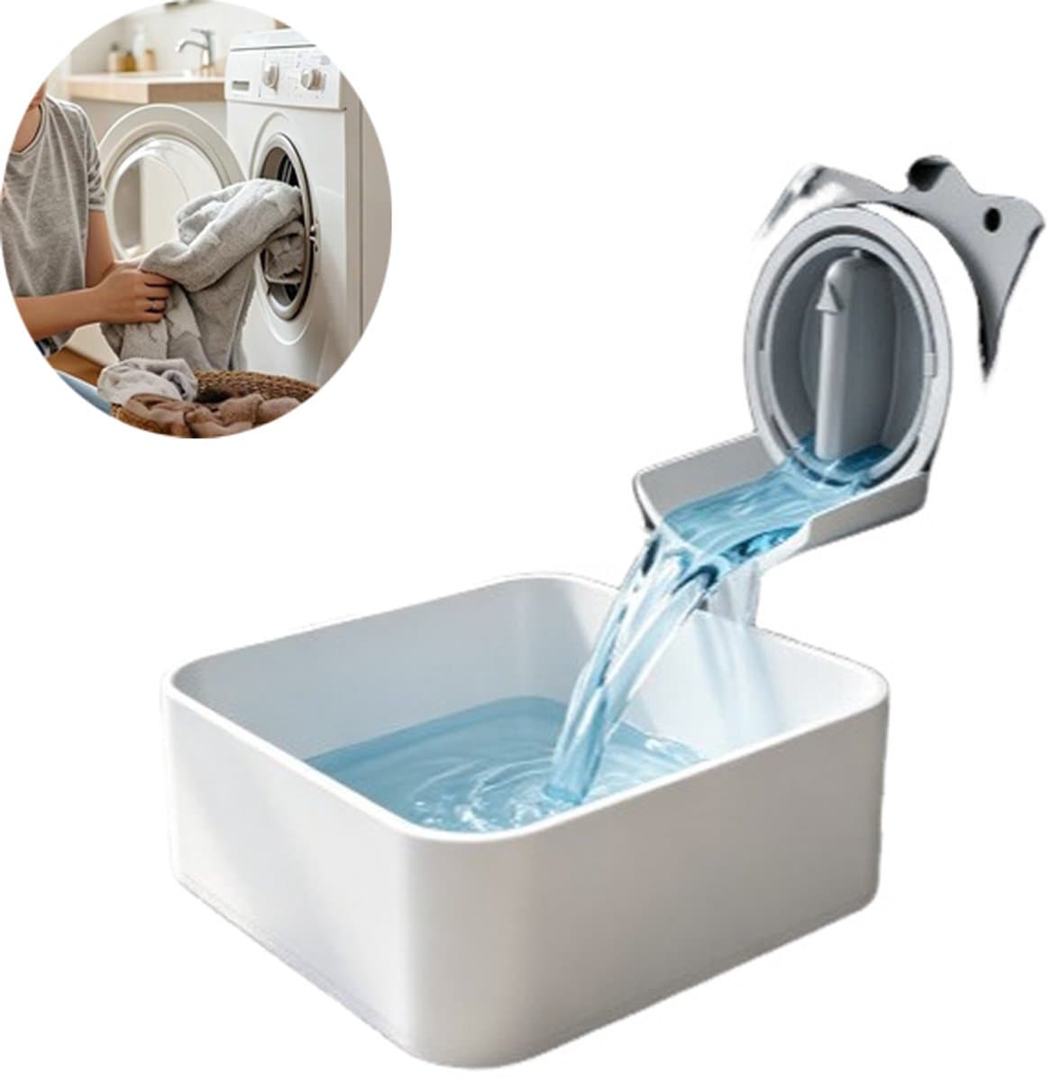 Lekbak Wasmachine - Afvoerbak voor wasmachine - Afvalwaterbak van de wasmachine - Afvalwateropvangbak - 16 × 12cm - Geschikt voor wasmachines - Universeel - Wit - Kunststof — afbeelding 1