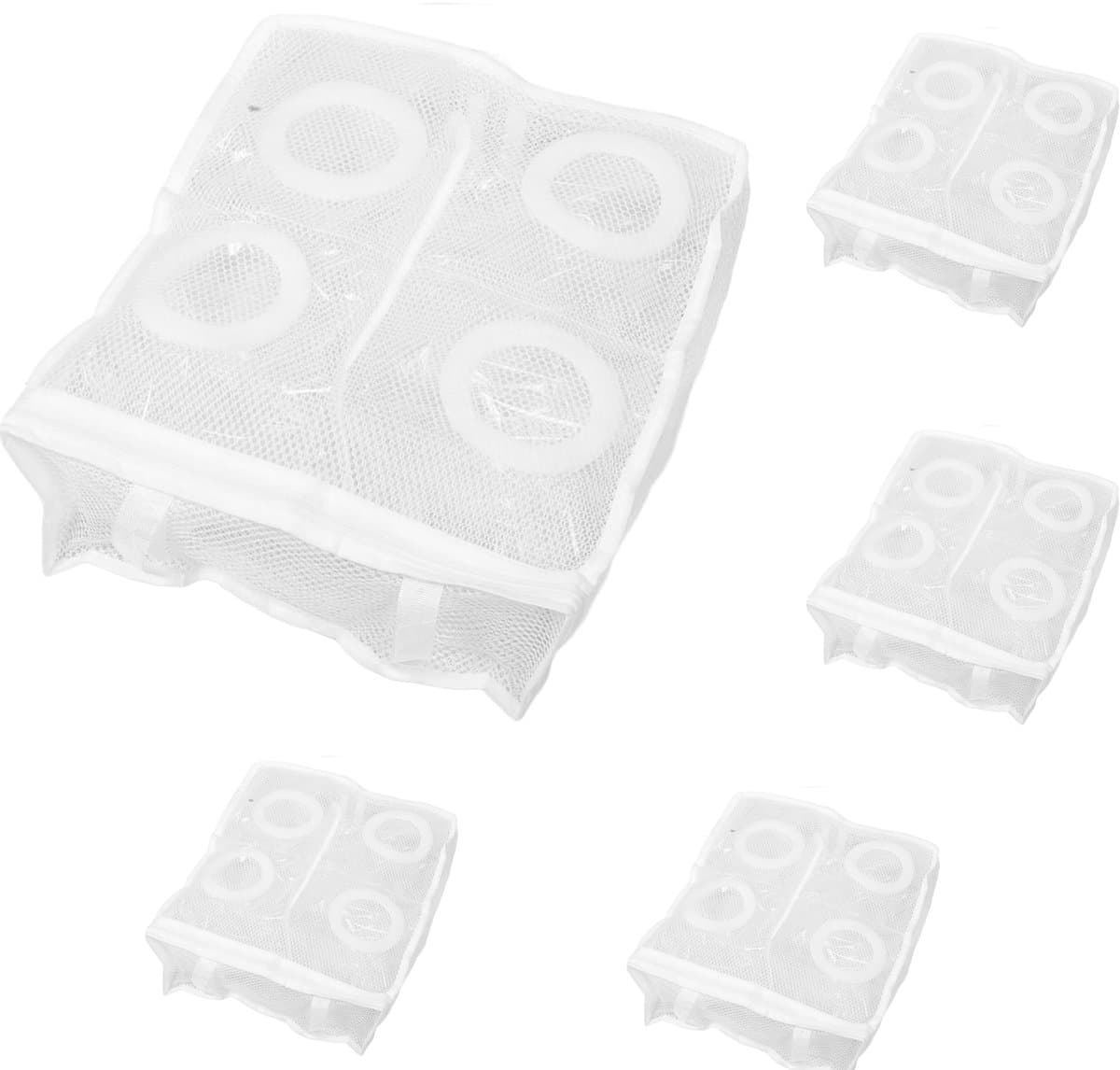 Waszak-waszak schoenen-waszak voor schoenen-5-delige schoenenwaszak - Netwaszak met rits - Verdikte bescherming voor wasmachines - Hangend ontwerp - Snel drogend en draagbare opslag - Wit - 36 x 30 x 12 cm — afbeelding 1