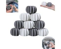 10 stuks - Anti-klit wasballen - Vlekverwijderaar voor wasmachines - Grijs en wit - Anti-klit zonnebloem wasballen - Wasverzachterdispenser - Herbruikbaar - Anti-klit wasballen