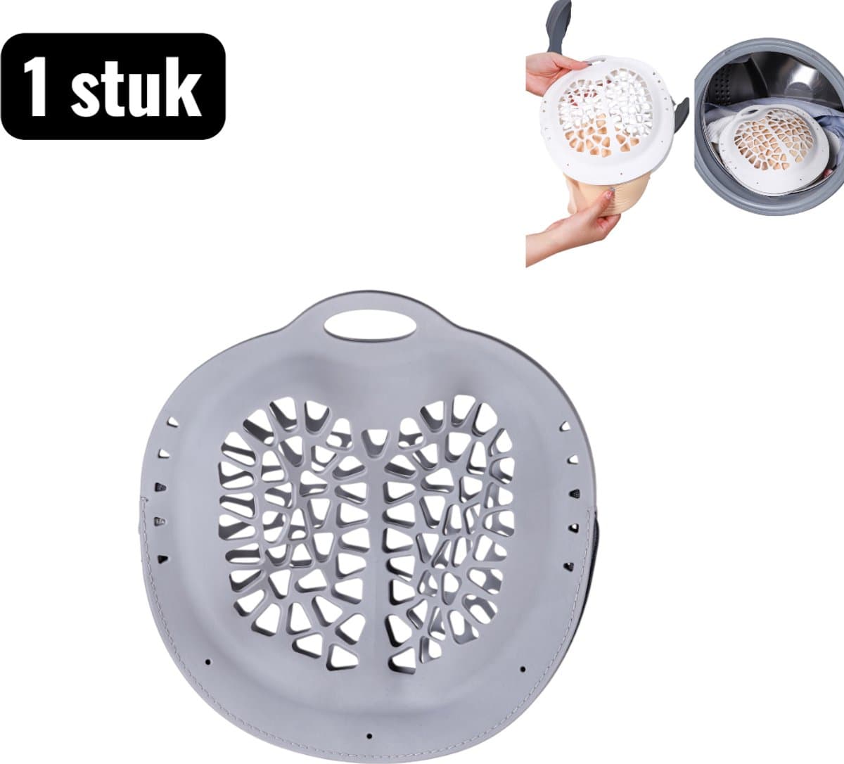 1 stuk - Waszak - Siliconen Waszak voor BH's - Ondergoedwaszak - Anti-Vervorming Wasbeschermer - Binnenwas Zak voor delicate Kleding - Grijs — afbeelding 1