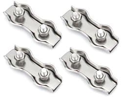 Allecto Plus - RVS Zware Kabelklem voor Draad Touw, M10 Duplex Bout, Waslijn Kabel.
