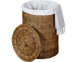 Wasmand met deksel – Rieten wasmand – 75 l – Opbergmand