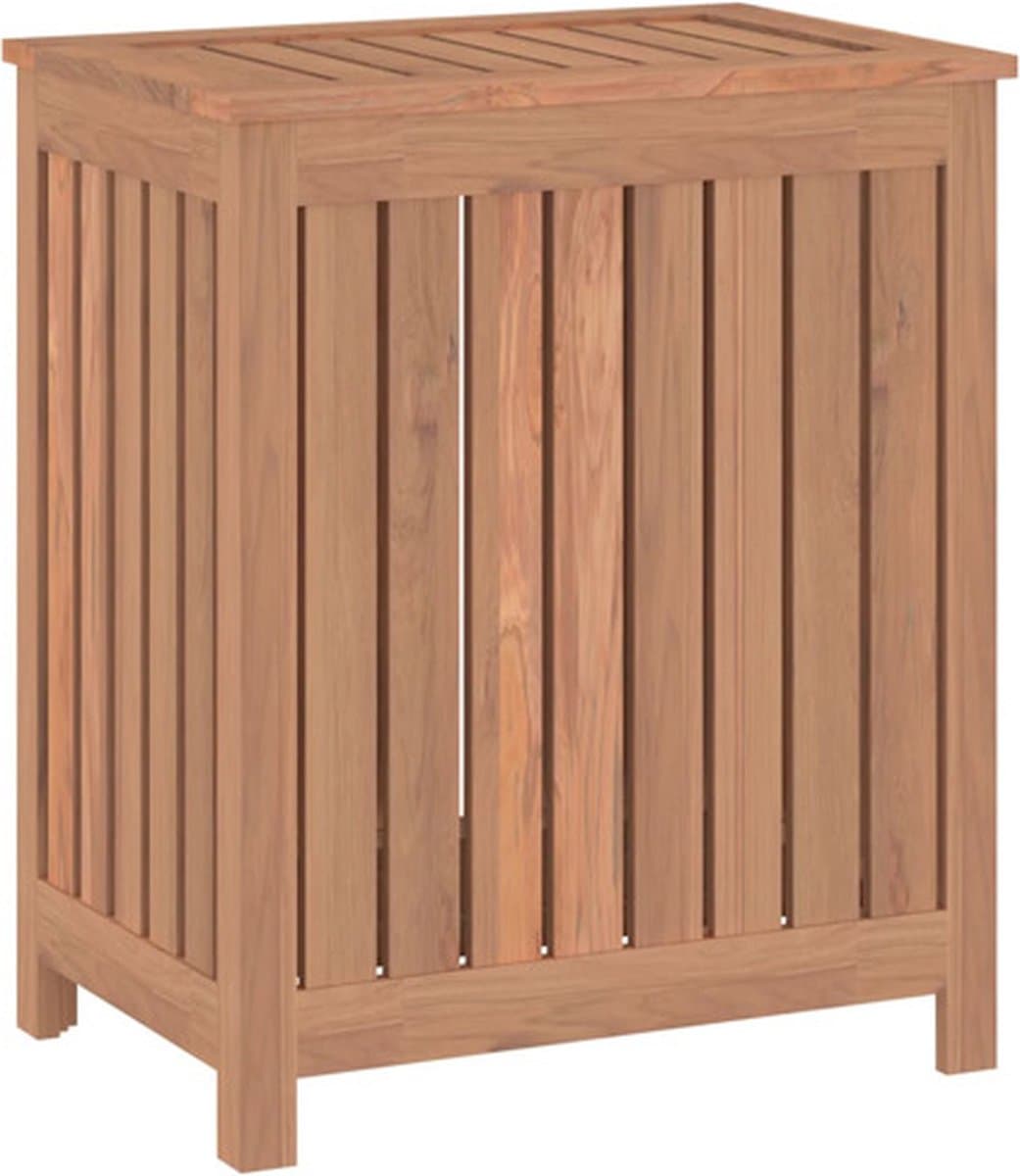 vidaXL - Wasmand - 50x35x60 - cm - massief - teakhout — afbeelding 1