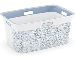 KIS Chic Wasmand 45L - 59x39x27cm - Wit/Blauw