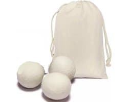 3 grote drogerballen 7cm van wol in bewaarzakje - duurzaam eco friendly sustainable