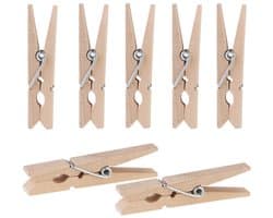 Houten wasknijpers - mini-decoratieve knijpers - 100 stuks - 4,8 cm - hout