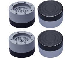 ***Schokdempers - Schok demper - Wasmachine - Dempers - Trillende Wasmachine - Anti schok - Demping - Set van 4 stuks - Grijs - Extra dik - Voetjes wasmachine - van Heble® ***