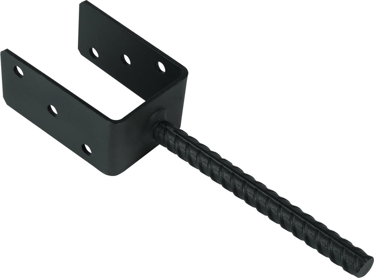 Instortanker Zwart voor 8 x 8 cm Palen U|anker | Per Stuk — afbeelding 1