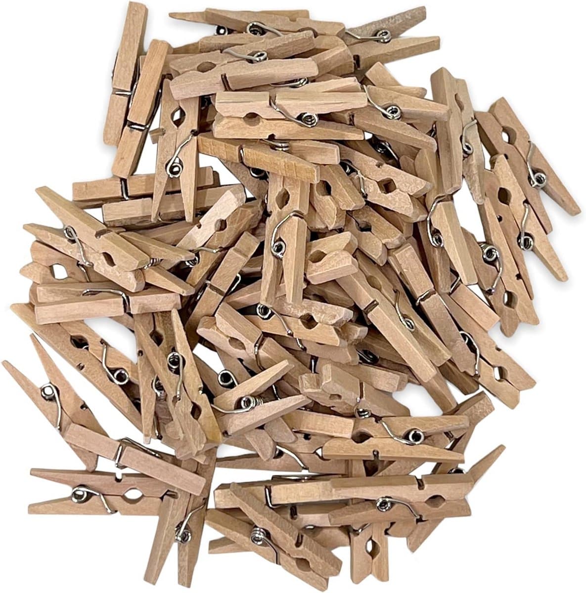 Houten mini wasknijpers XL set voor knutselen en decoratie (72 stuks) — afbeelding 1