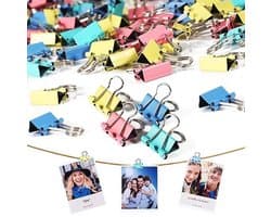 150 Stuks Mini Klapclips - 15mm Metaal Papieren Clips - Geleurde Binderclips voor Wanddecoratie en Foto's