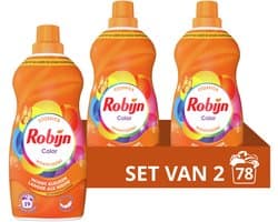 Robijn - Vloeibaar Wasmiddel - Klein & Krachtig - Color - Voordeelverpakking - 2 flessen - 78 Wasbeurten