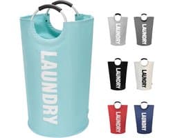 inklapbare wasmand-opbergmanden-camping wasmand-Grote wasmand 115L - Opvouwbare waszak - Onafhankelijke wasmand met hoge voet - Opvouwbare wasemmer -Slijtvast en eenvoudig te reinigen-Meerblauw — afbeelding 1
