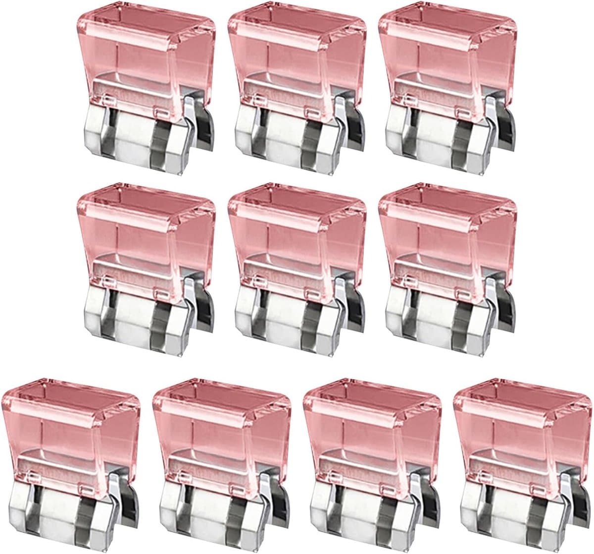 Broekklem - broekclip - broek clip - broek klem - Kleding Clip - 10 stuks - broekspijp clip - broekspijp verkorter - Bevestigingsclip voor broekspijp - wasknijpers - Antislip Vaste Gesp - Transparant poeder — afbeelding 1