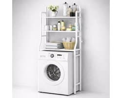 MeubelsvanJoep Wasmachine ombouw rek wit 157 x 68 x 26 cm - Wasmachine rek met opbergruimte wit - Wasmachine rek bovenlader wit - Wasmachine rek voorlader wit- Toilet kast — afbeelding 1