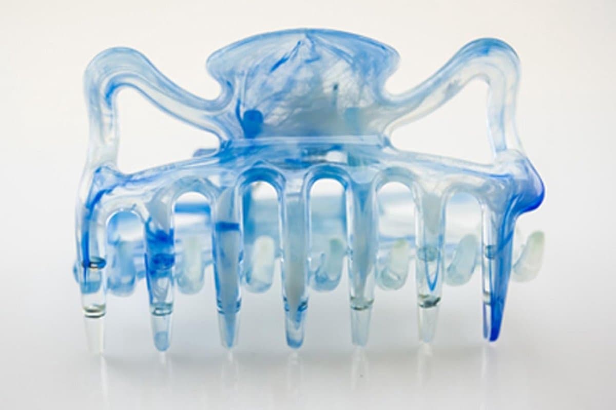 2x Grote Transparante Haarspeld Blauw - 6 cm Klem voor Dik Haar — afbeelding 1