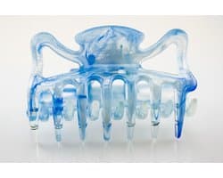 2x Grote Transparante Haarspeld Blauw - 6 cm Klem voor Dik Haar