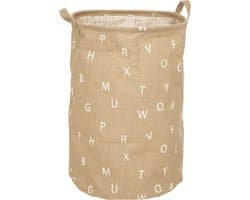 Atmosphera kids Wasmand ABC jute - opbergmand kinderen - speelgoedmand - mand - opvouwbaar - 35 X H49 cm
