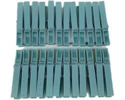 Wasknijpers JACYE - Turquoise - Kunststof - 24 Stuks - Knijper - Wassen - Was - Knijpers