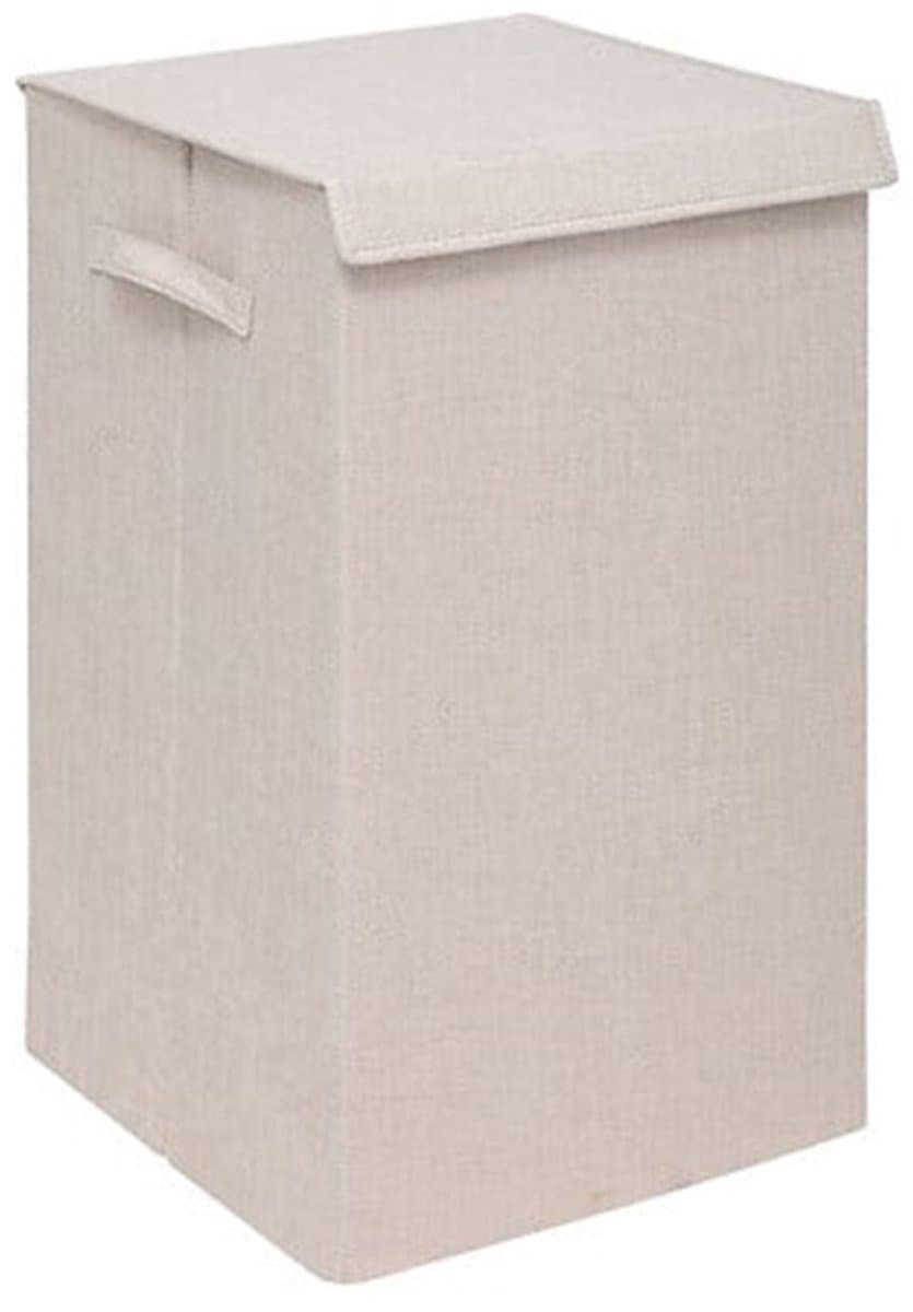 5Five Eureka sorteer wasmand - 74 liter - beige - 37 x 37 x 60 cm - MDF/Polyester stof - met afsluitklep — afbeelding 1
