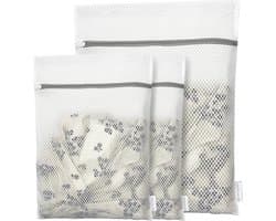 Waszakken - Wasnetten - 1 Set van 3 - 30x40cm *2 & 40x50 cm *1 - Bescherm je Wasgoed en Wasmachine - Wit