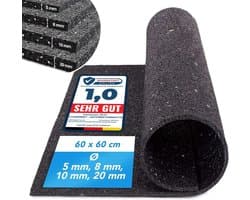 FLOORDIREKT Antitrilmat - Made in Germany - Voor Wasmachines, Drogers, enz. - Op maat te knippen - Verkrijgbaar in 4 Diktes - 10 mm - 62,5 x 250 cm