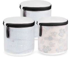 3-pack - Netwaszakken met rits - Waszakken voor delicate was, sokken, ondergoed en babykleding