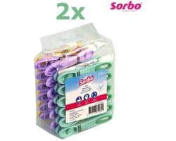 36 X Sorbo Wasknijpers - Soft Grip - UV Beschermd - Extra grip - Van Toen Het Nog Kwaliteit Was - Leuke Pastel Kleuren - 36 stuks - Wasknijpers Extra Sterk - Made in EU