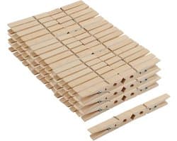 Multifunctionele Houten Wasknijpers - 100 Stuks - Natuurlijke Houtkleur voor Kleding, Notities en DIY Projecten