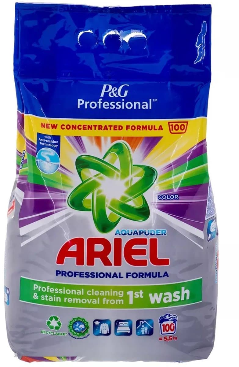 Ariel Professional Waspoeder color/kleur - 100wasbeurten 5.5kg extra geconcentreerd — afbeelding 1