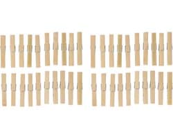 Bamboe wasknijpers - 40x - hout - 9 cm