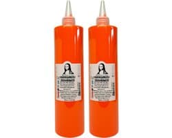 Südor Textielverf 1000 ml, neon oranje.Wasbestendige textielverf voor lichte stoffen. Wasmachinebestendig, wasbestendig. Fixatie door strijken (2 x 500 ml)