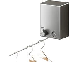 Flipflop Club® Waslijn In- en uittrekbaar | max. 4,2 meter | Stevig Waslijndraad – Wasdraad – Uittrekbare waslijn – Alternatief voor wasrek / compact wanddroogrek – Ruimtebesparend – Klein droogrek - Met of zonder boren - ideaal voor Studentenkamer