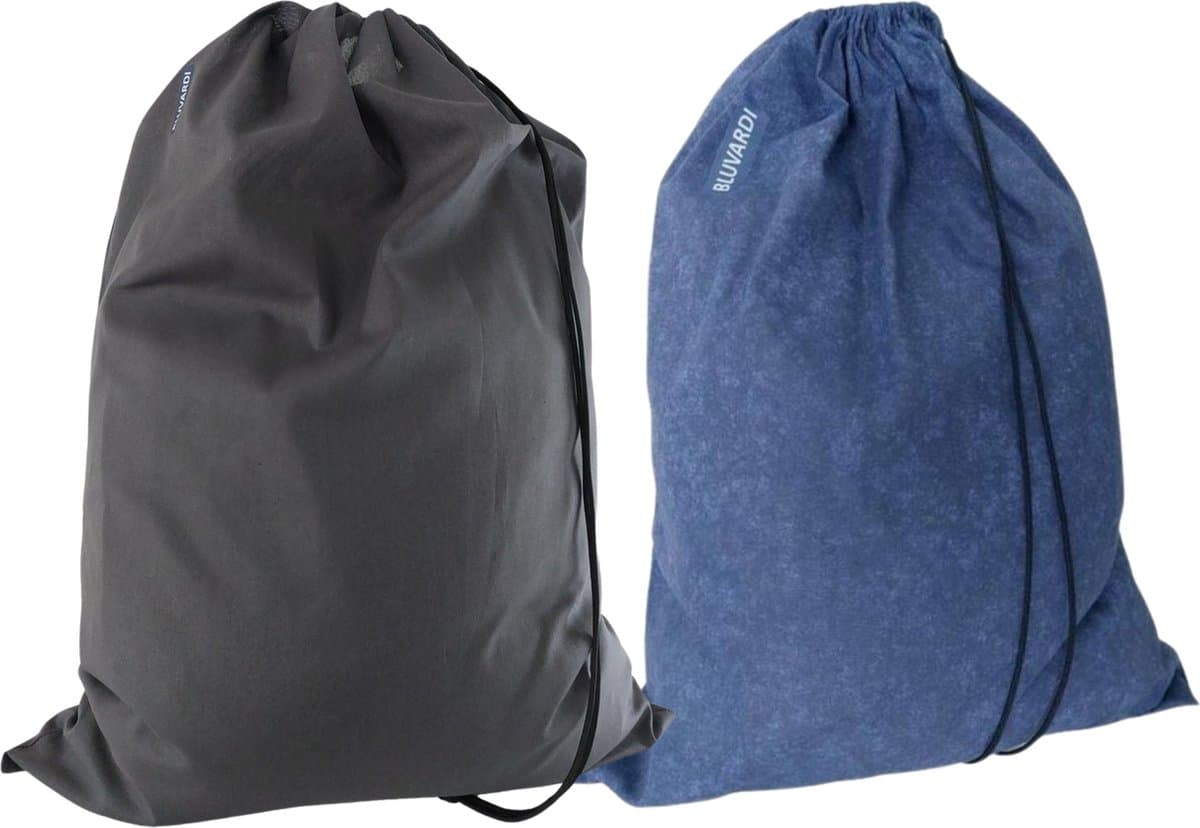 Bluvardi katoenen waszakken set van 2 stuks - XXL -marine blue-antracit — afbeelding 1