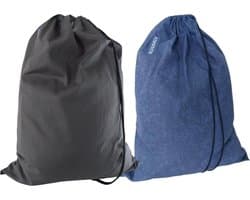 Bluvardi katoenen waszakken set van 2 stuks - XXL -marine blue-antracit