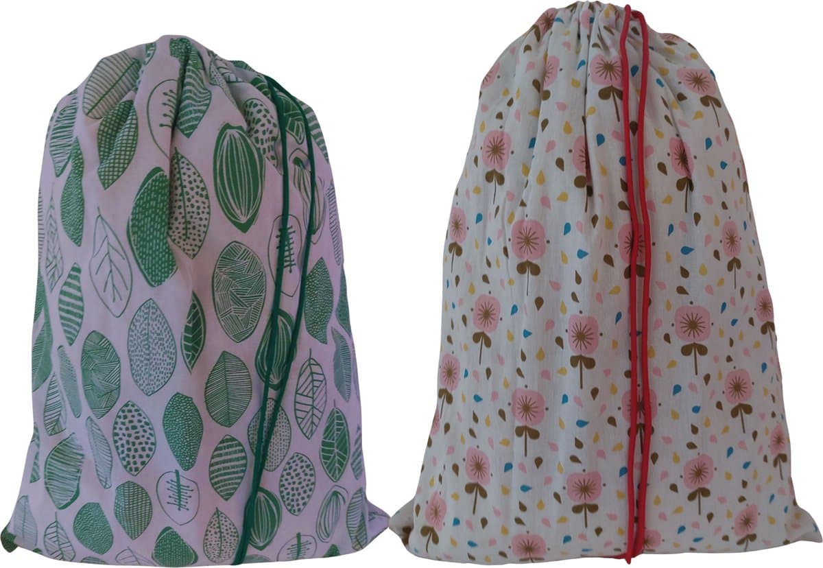 Bluvardi katoenen waszakken set van 2 stuks - XL -nature- flower — afbeelding 1