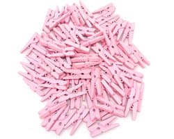 Premium - Roze Kleine houten mini knijpers - 20 STUKS - Roze - Knijpertjes - Fotoknijpers - Geboorte wasknijpers - 2.5 CM - Foto knijpers - Knijper om foto's aan op te hangen - Fotohouder - Knijpers - Wasknijpers - Kerstkaart hangers - Pola