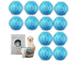 Dierenhaarverwijderaar voor Wasmachine - 12 Stuks - Herbruikbare Wasballen - Verwijdert Hondenhaar, Kattenhaar & Pluisjes - Anti-Haar Wasmachine Filter - Beschermt Kleding & Machine - Blauw /Wit — afbeelding 1