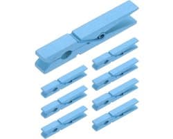 Houten Wasknijpers - Kledingknijpers Decoratie - Foto's Ophangen - Sterke Grijpkracht - 7.1 cm - Hemelsblauw