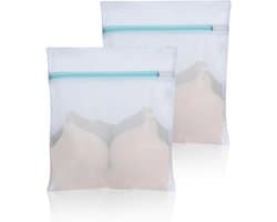 Mesh Waszakken met Ritsen - 2 Stuks 30 x 40 cm Herbruikbare Waszak voor Delicaat Ondergoed, Sokken en Lingerie